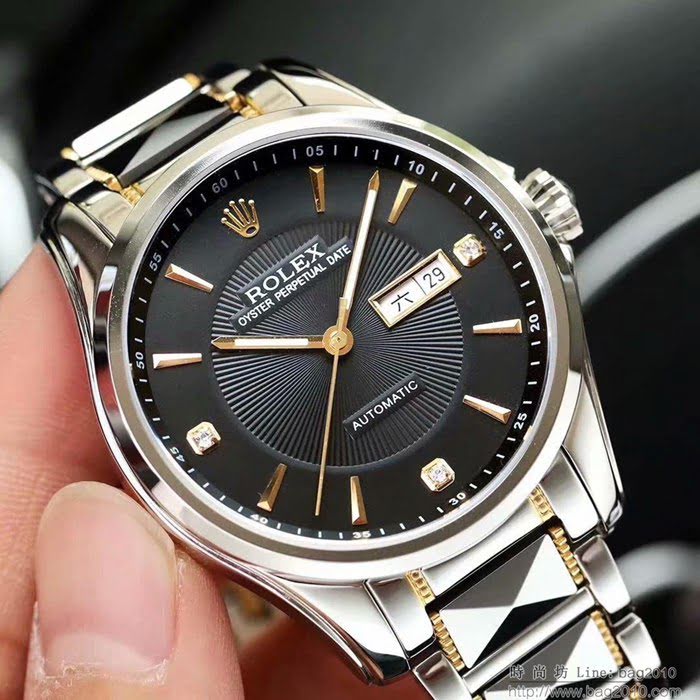 ROLEX勞力士 最新款式 勞力士日記系列 簡約版 原裝進口8205機械機芯 鎢鋼間精鋼錶帶 透視底蓋 男士腕表  wssb5044